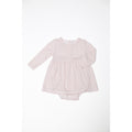 Long Sleeve Bodysuit Dress, Pink Stripes