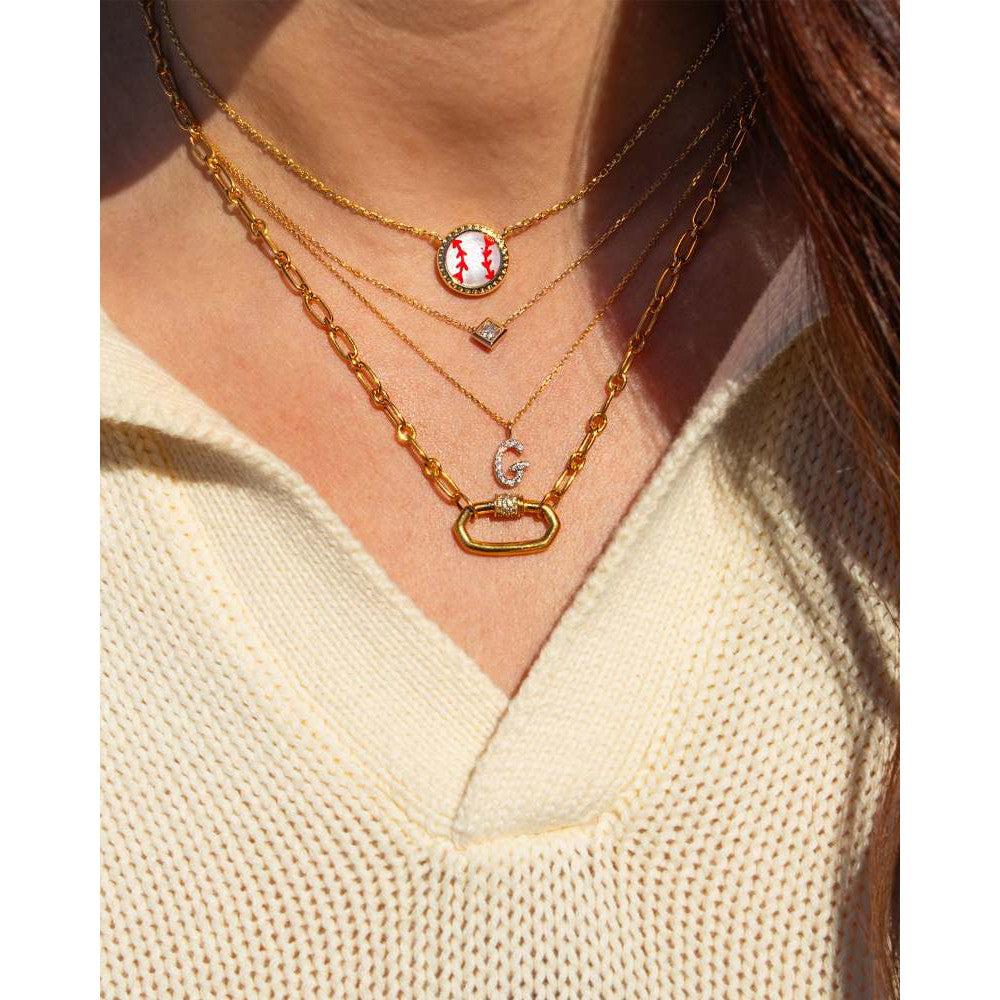 Baseball Short Pendant Necklace