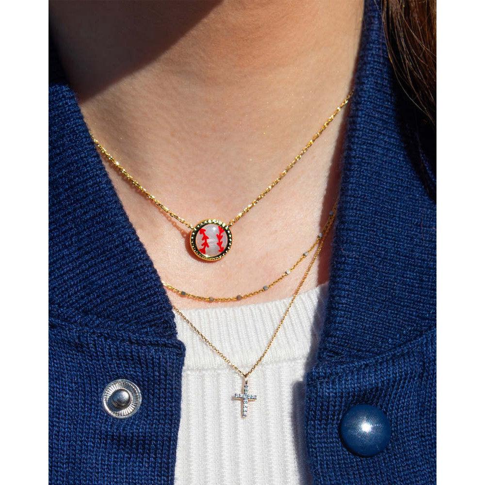 Baseball Short Pendant Necklace