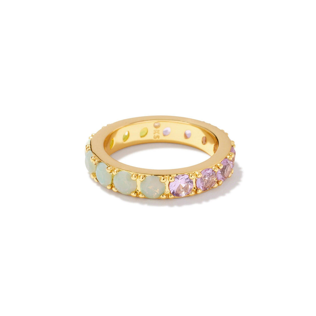 Kendra Scott Chandler Band Ring Gold Green Lilac Mix