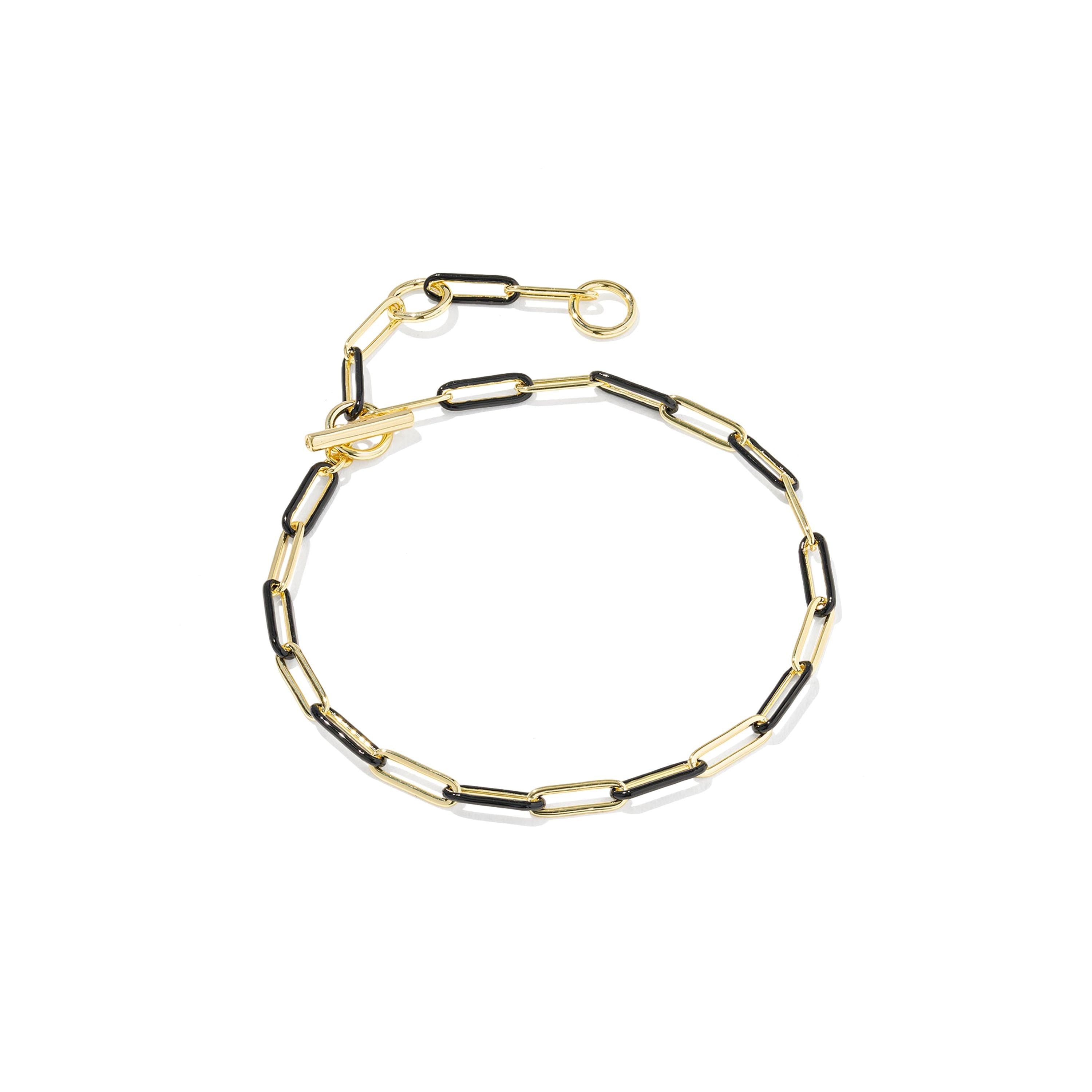 Courtney Enamel Link And Chain Bracelet