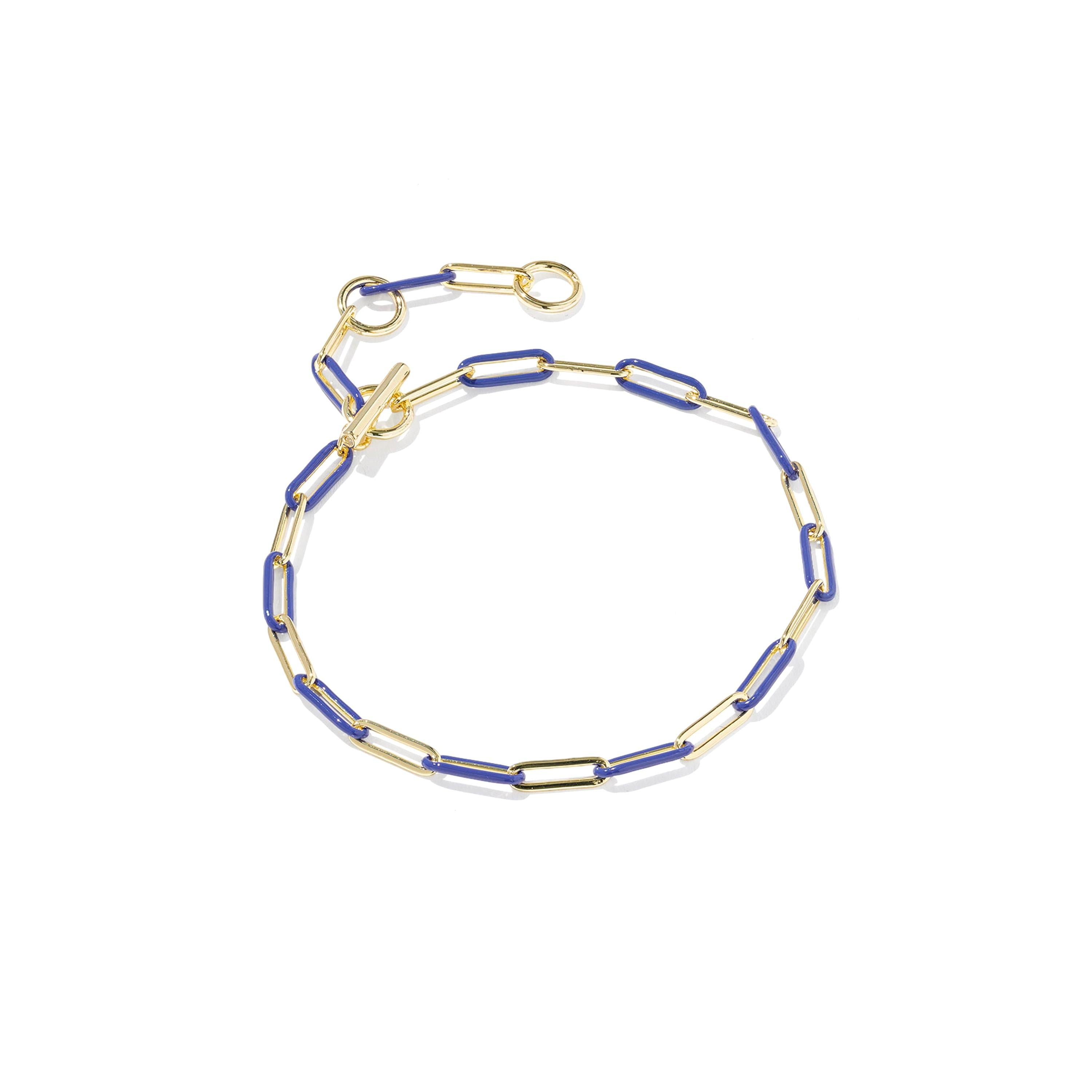 Courtney Enamel Link And Chain Bracelet