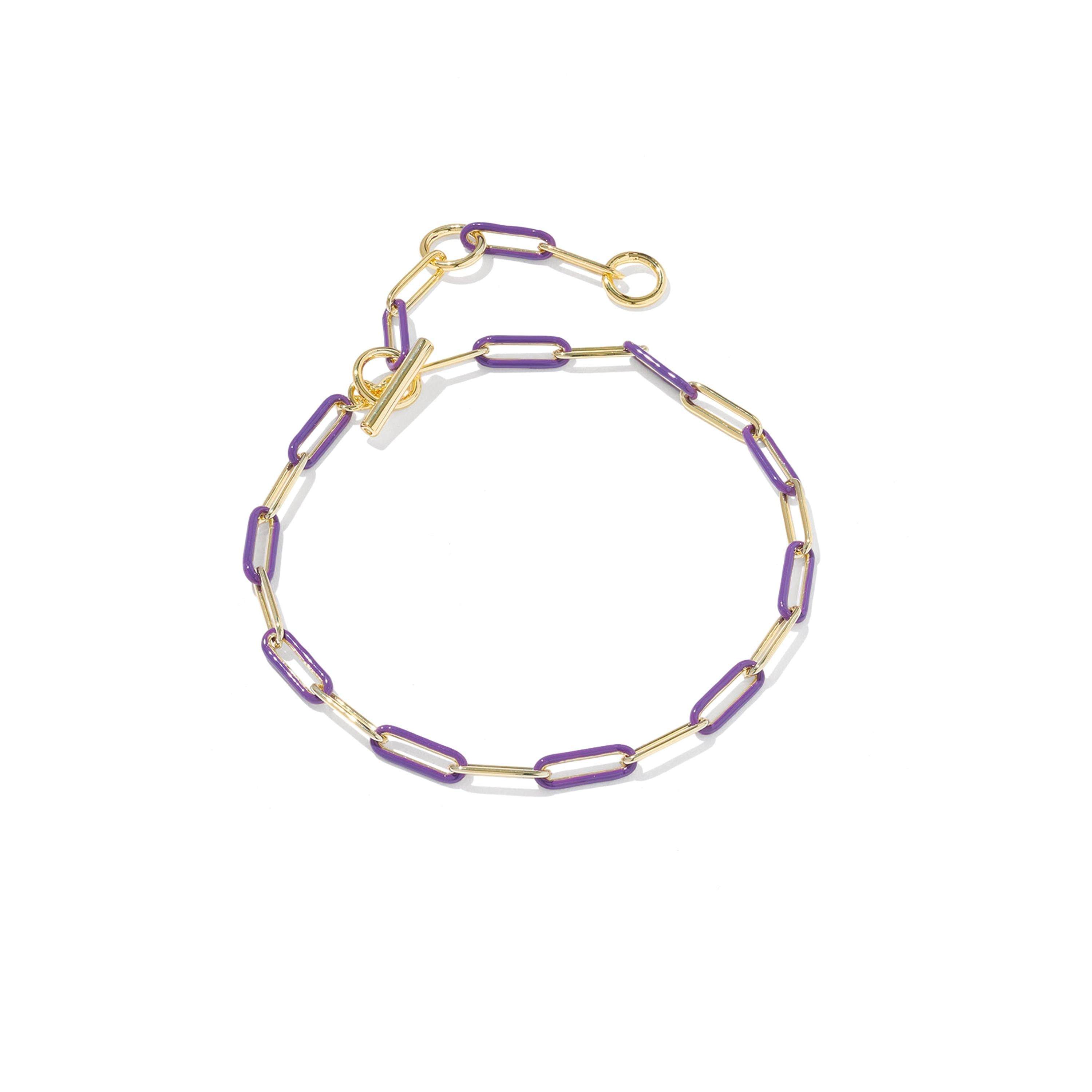 Courtney Enamel Link And Chain Bracelet