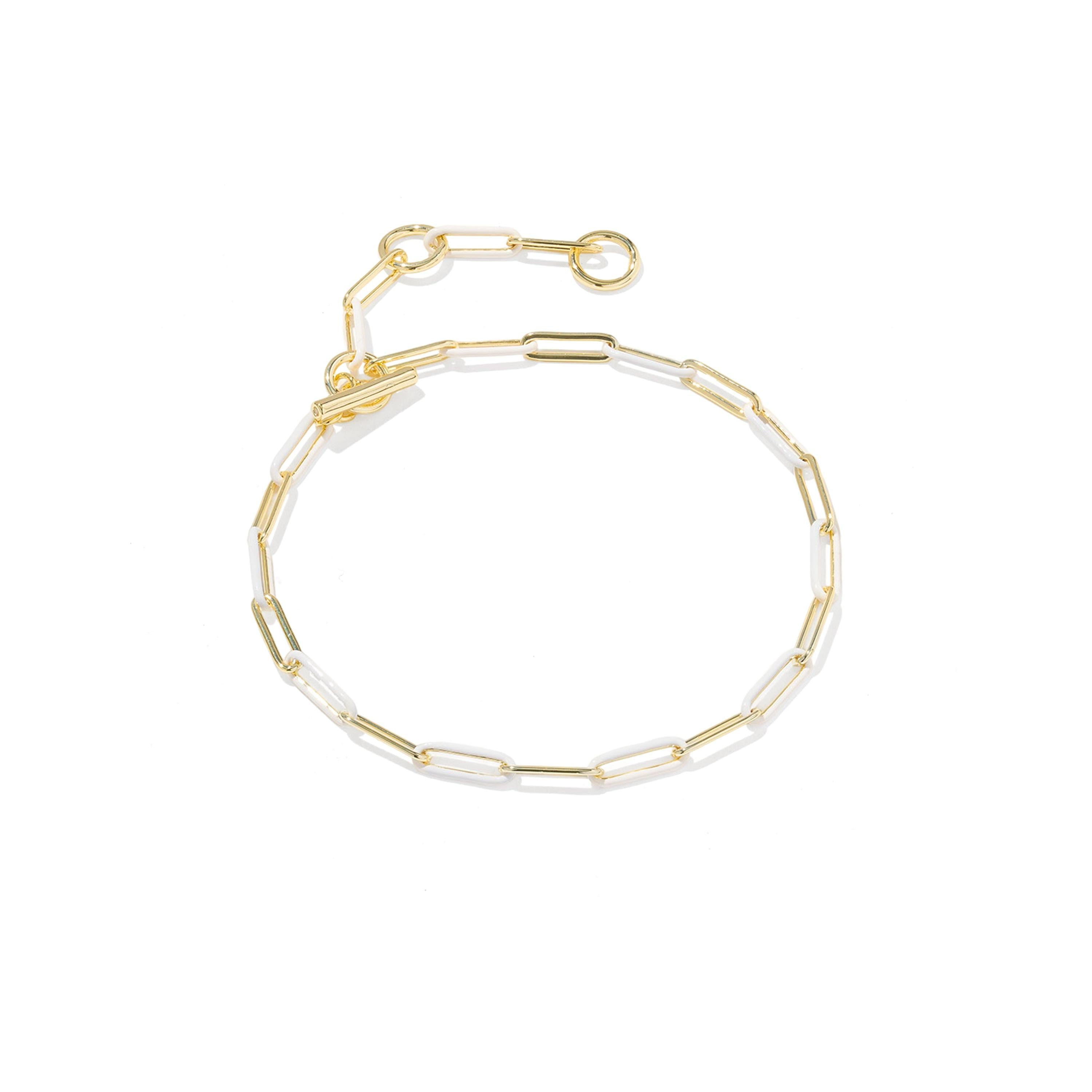 Courtney Enamel Link And Chain Bracelet