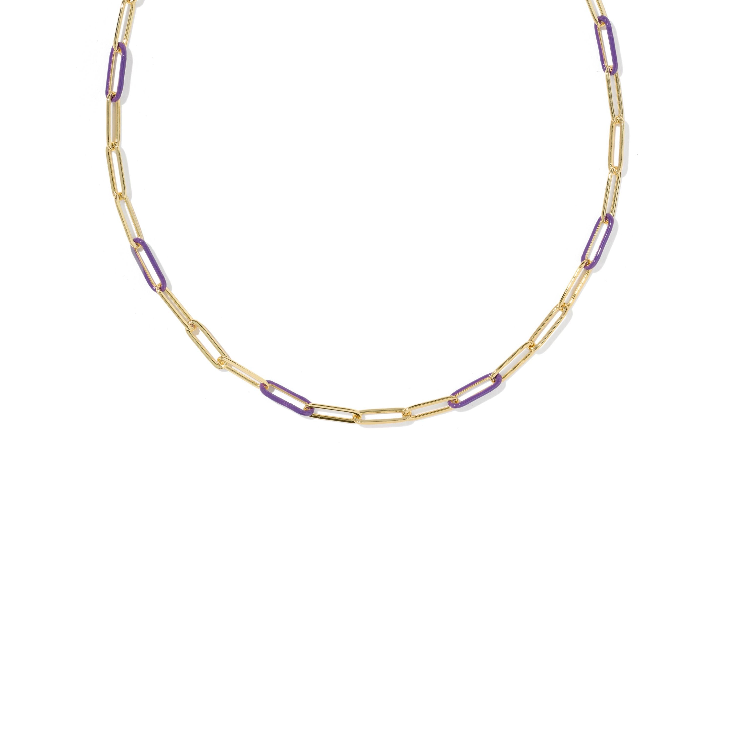 Courtney Enamel Link And Chain Necklace