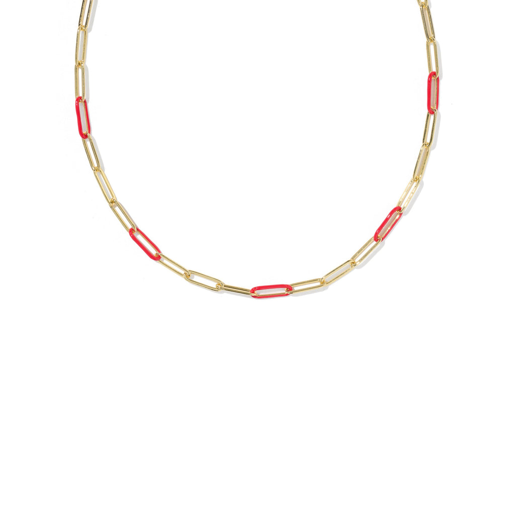 Courtney Enamel Link And Chain Necklace