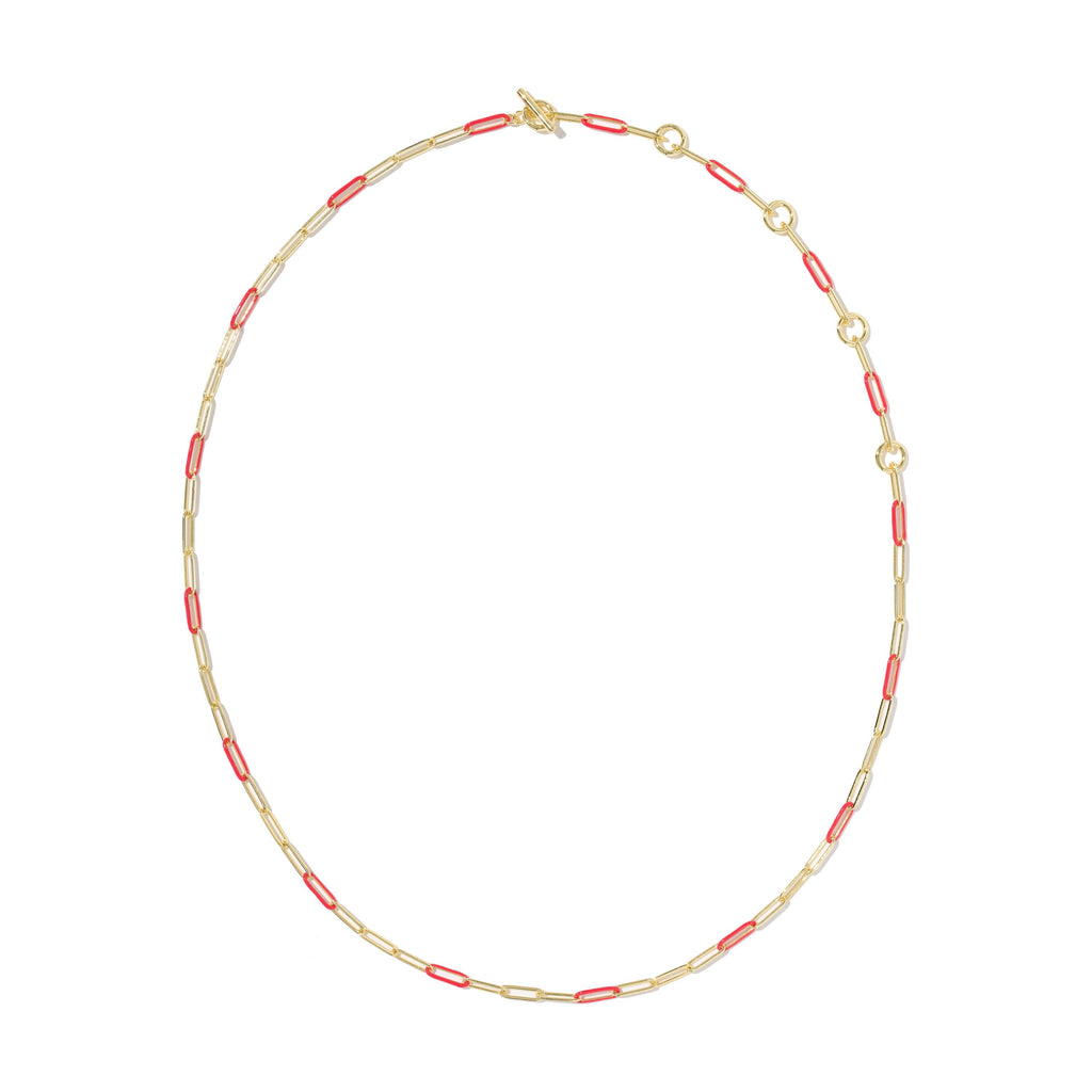 Courtney Enamel Link And Chain Necklace