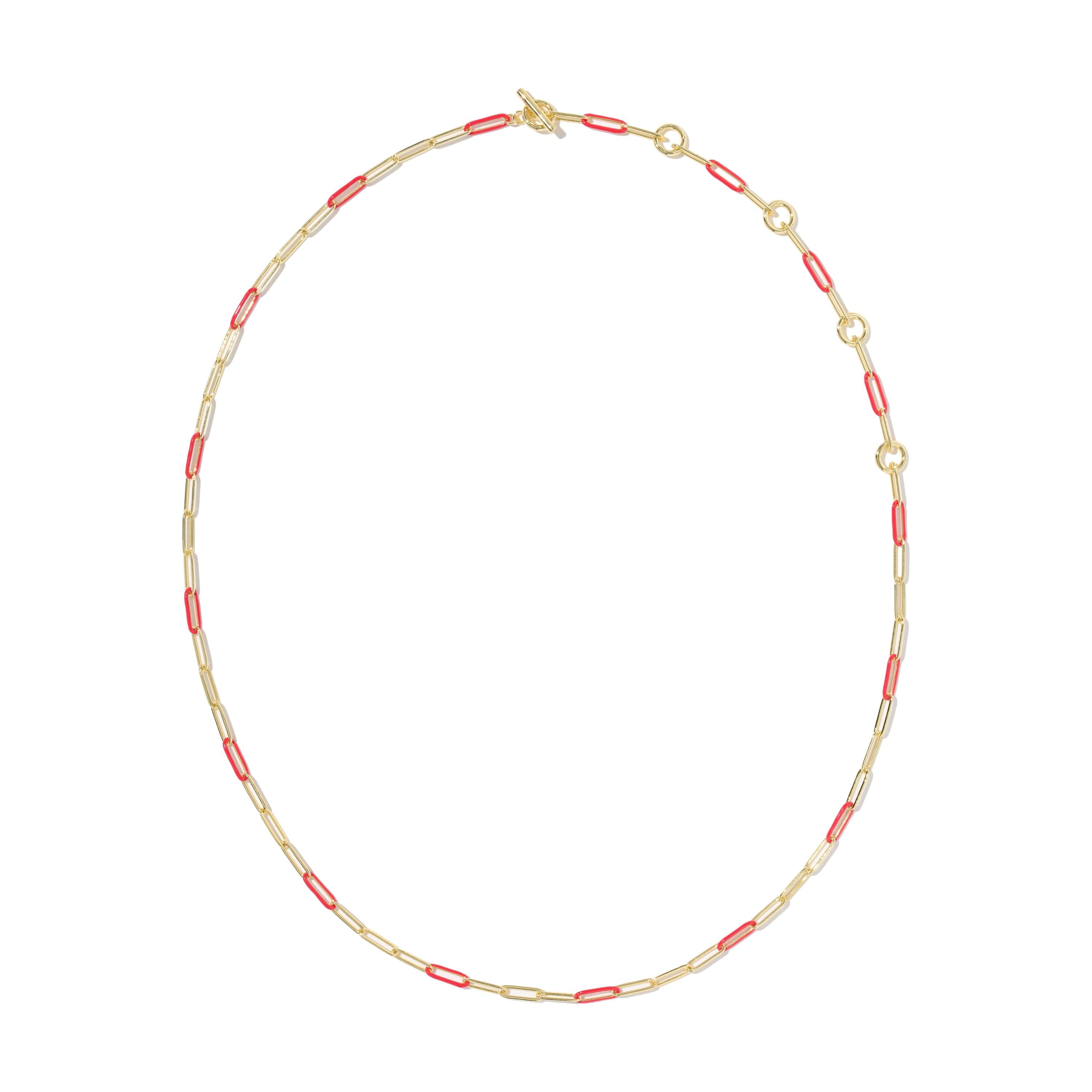 Courtney Enamel Link And Chain Necklace