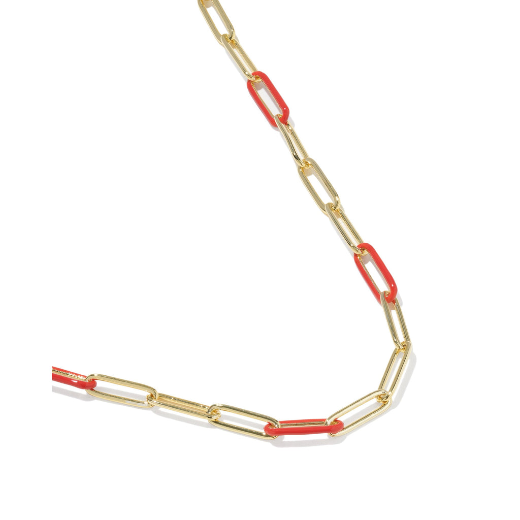 Courtney Enamel Link And Chain Necklace