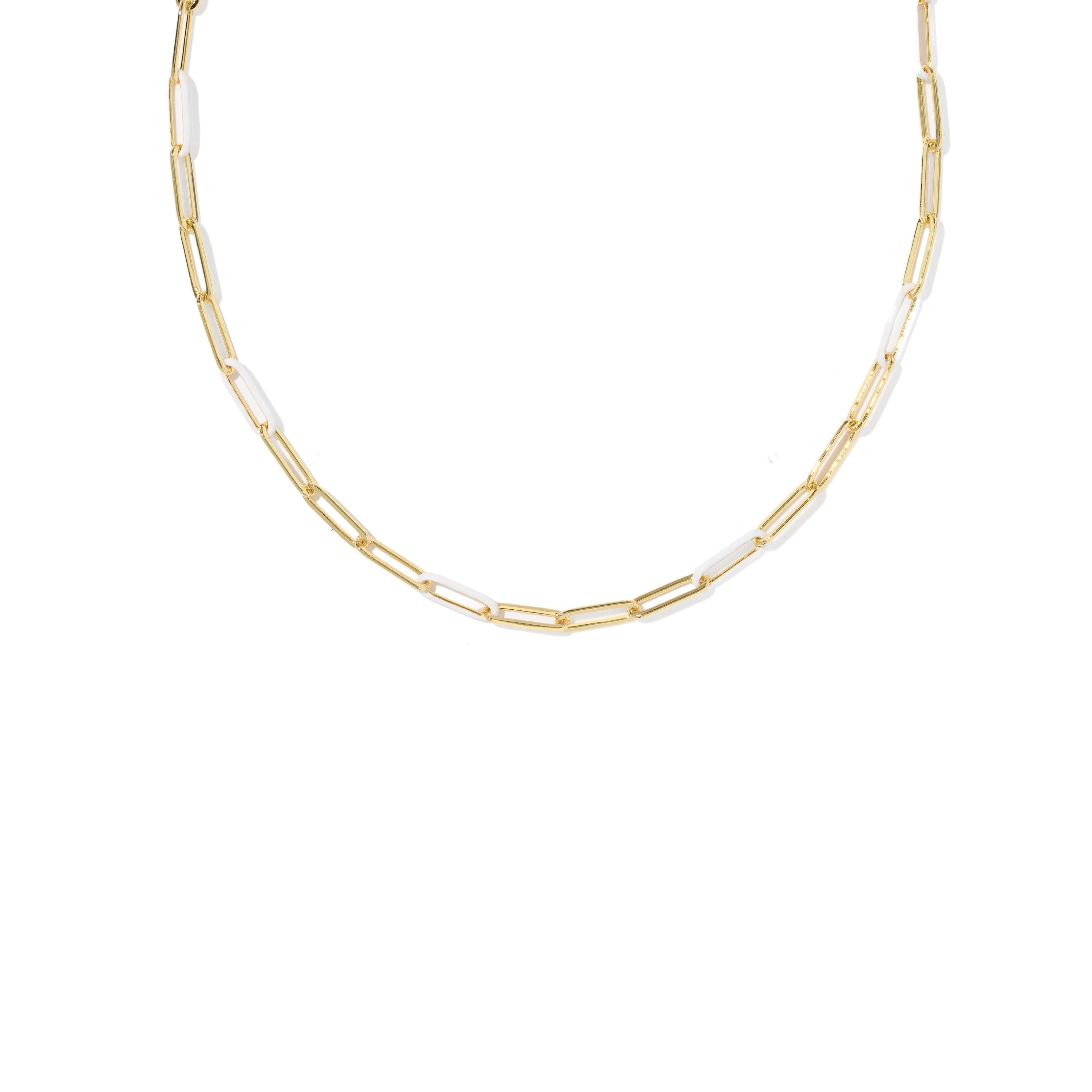 Courtney Enamel Link And Chain Necklace