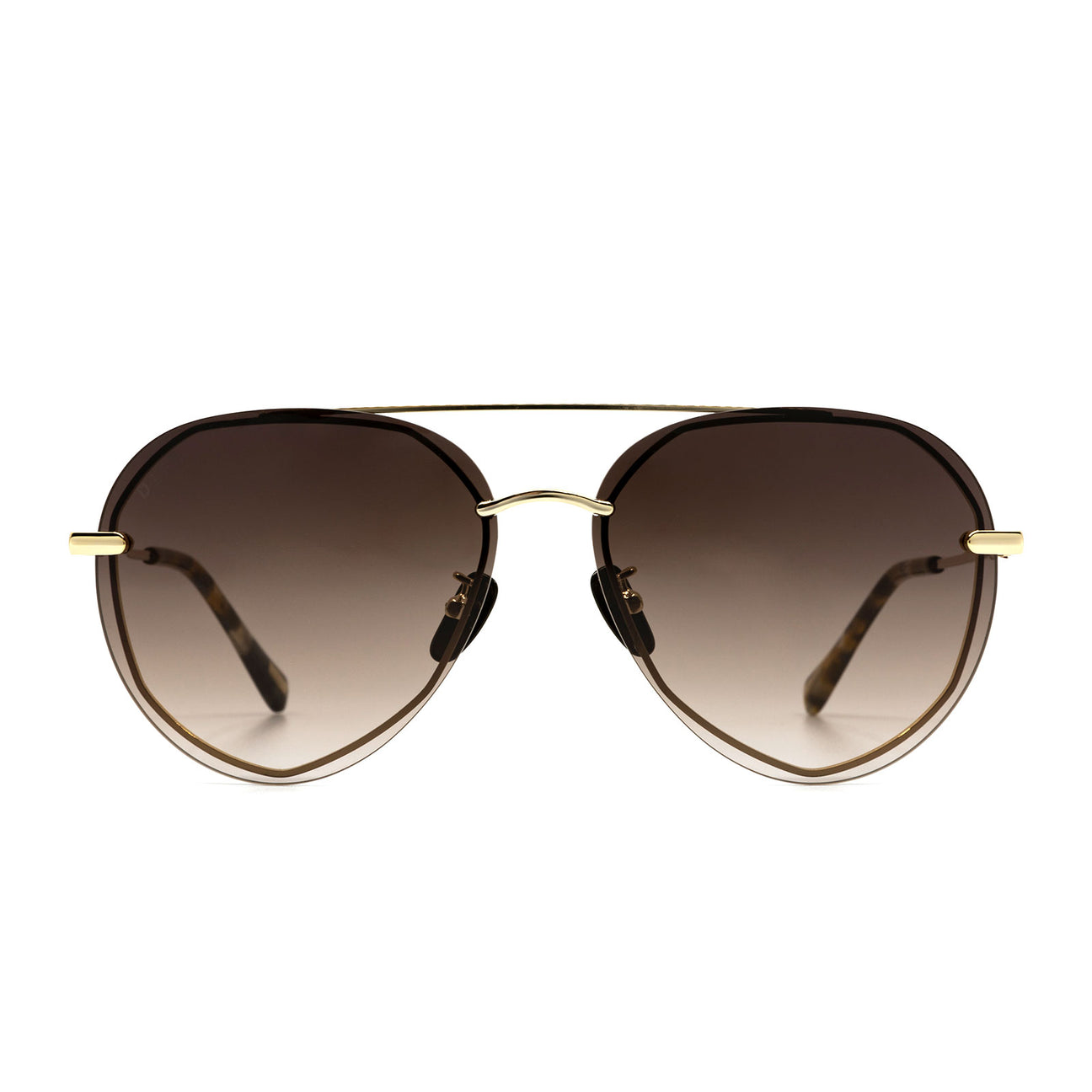 DIFF EYEWEAR Lenox Gold + Sea Tortoise Tips + Brown Gradient