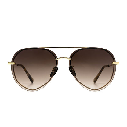 DIFF EYEWEAR Lenox Gold + Sea Tortoise Tips + Brown Gradient