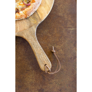 Large Round Mango Serving Board with Handle