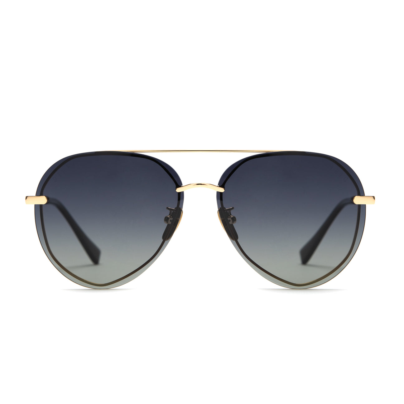 DIFF EYEWEAR Lenox Gold, Black + Grey Gradient Polarized