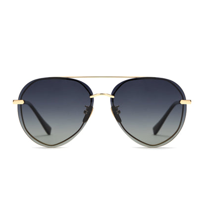 DIFF EYEWEAR Lenox Gold, Black + Grey Gradient Polarized