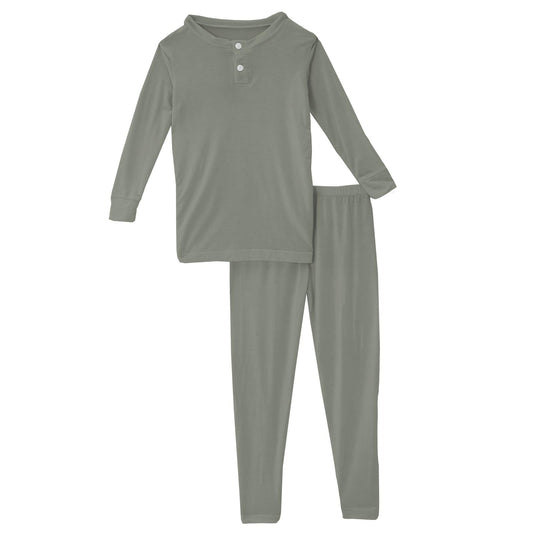 Long Sleeve Henley Pajama Set