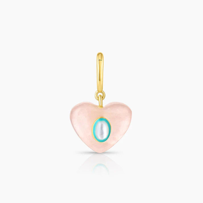 Rose Quartz Heart Parker Charm