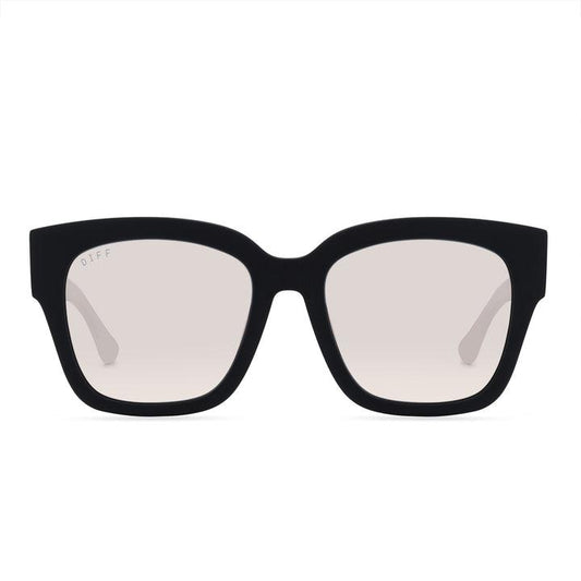 DIFF EYEWEAR Bella II Matte Black Beige Mirror Lens Polarized