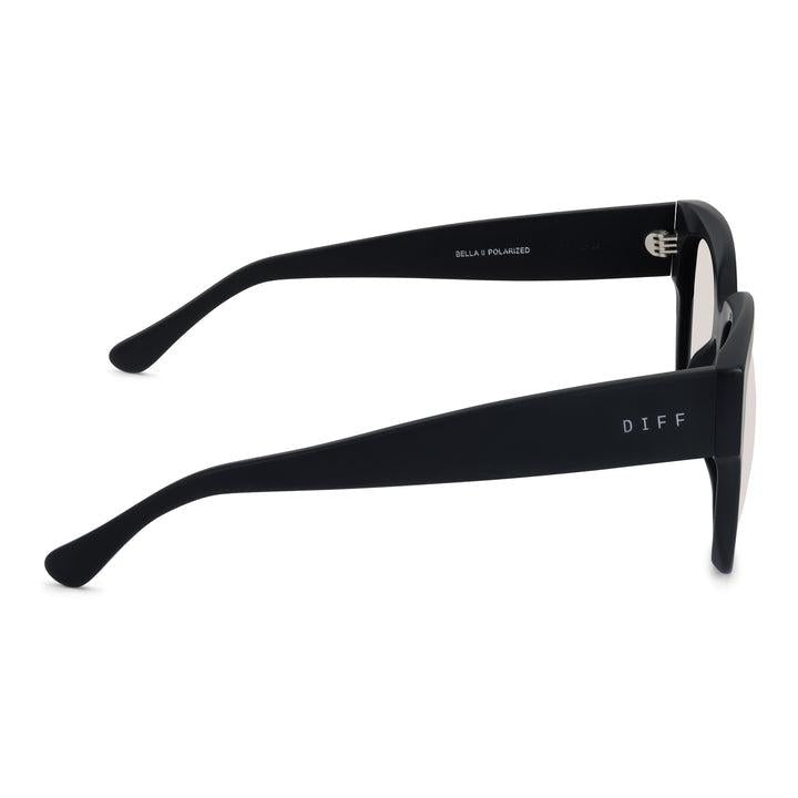 DIFF EYEWEAR Bella II Matte Black Beige Mirror Lens Polarized
