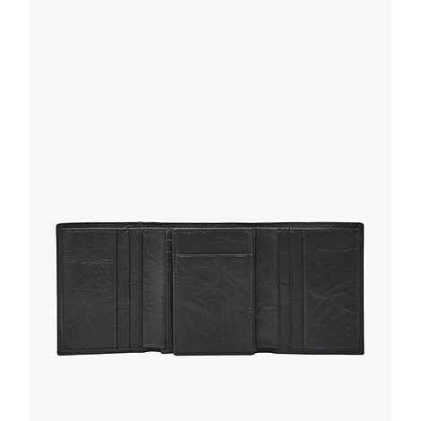Neel Extra Capacity Trifold Wallet in Black