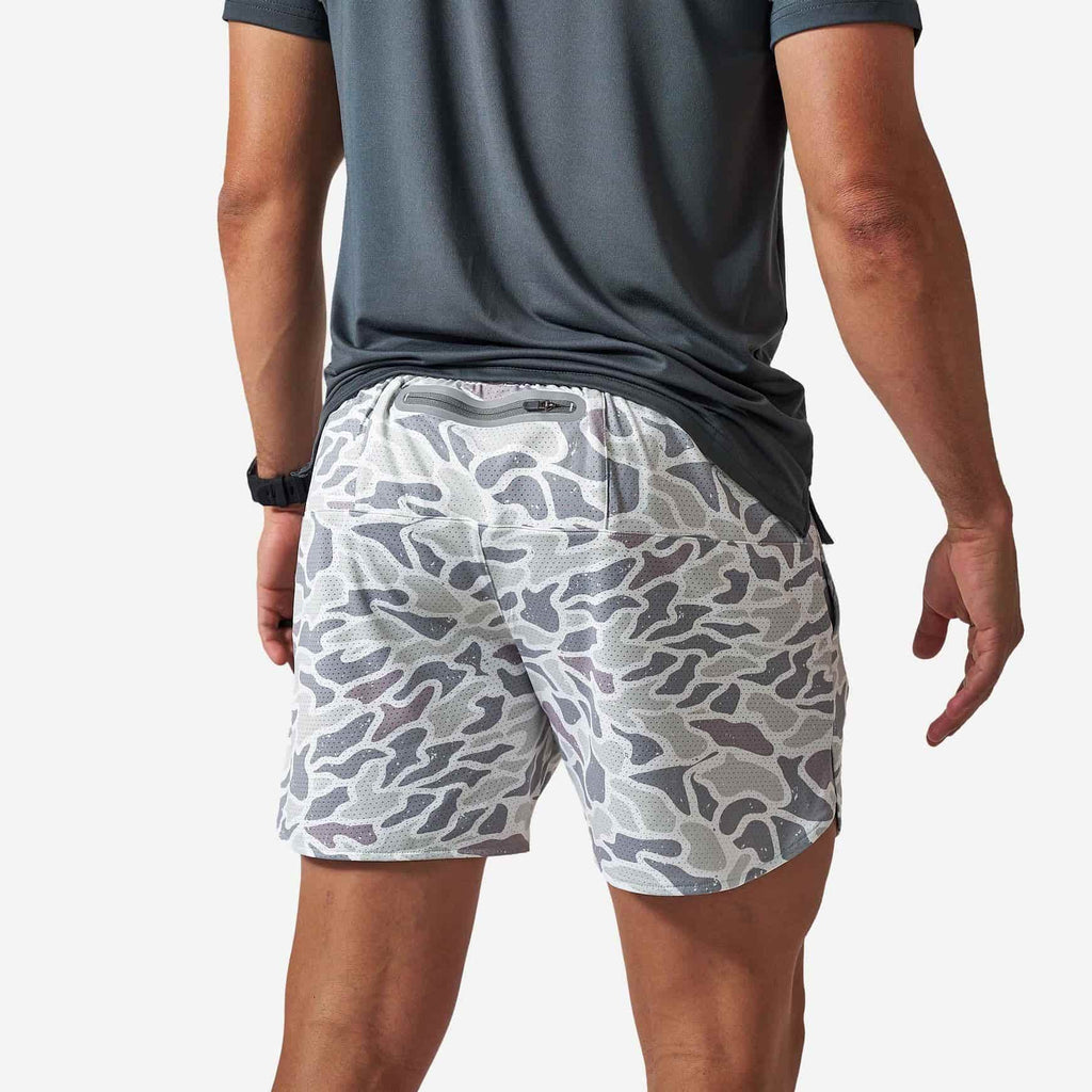 BURLEBO Mesh Training Shorts White Camo alternate model view