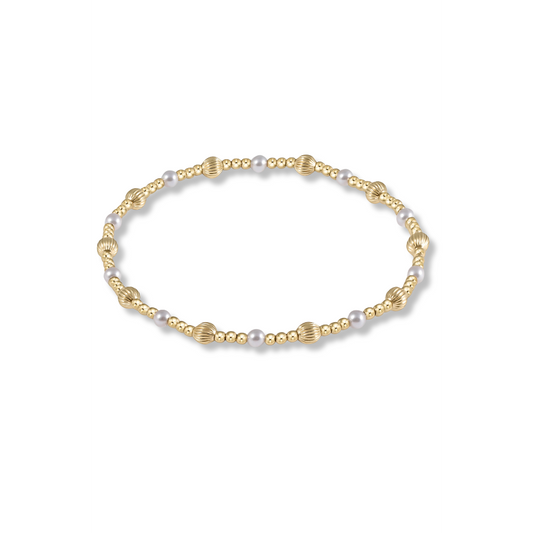 Dignity Sincerity Pattern 4MM Bead Bracelet - Pearl