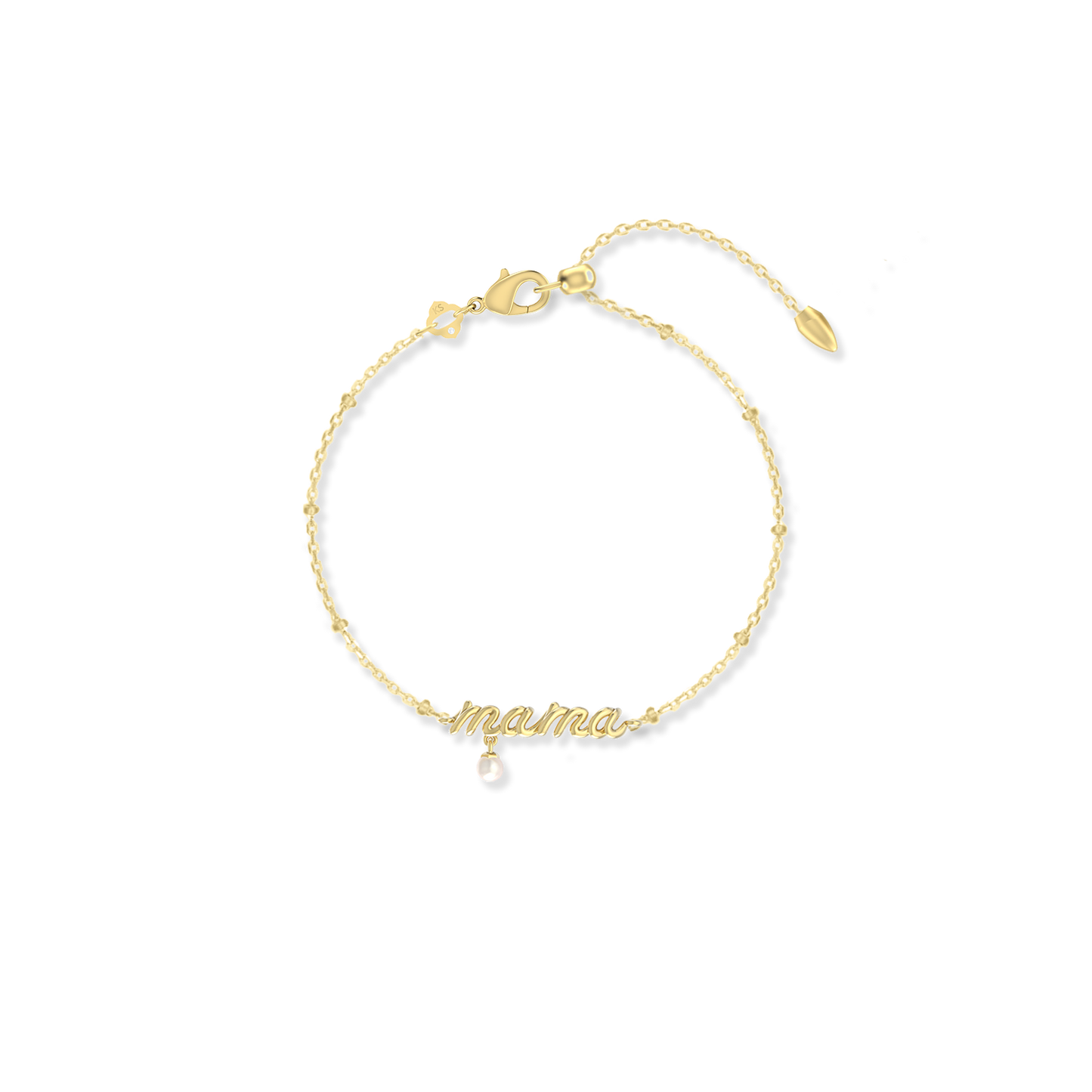 Mama Script Delicate Chain Bracelet