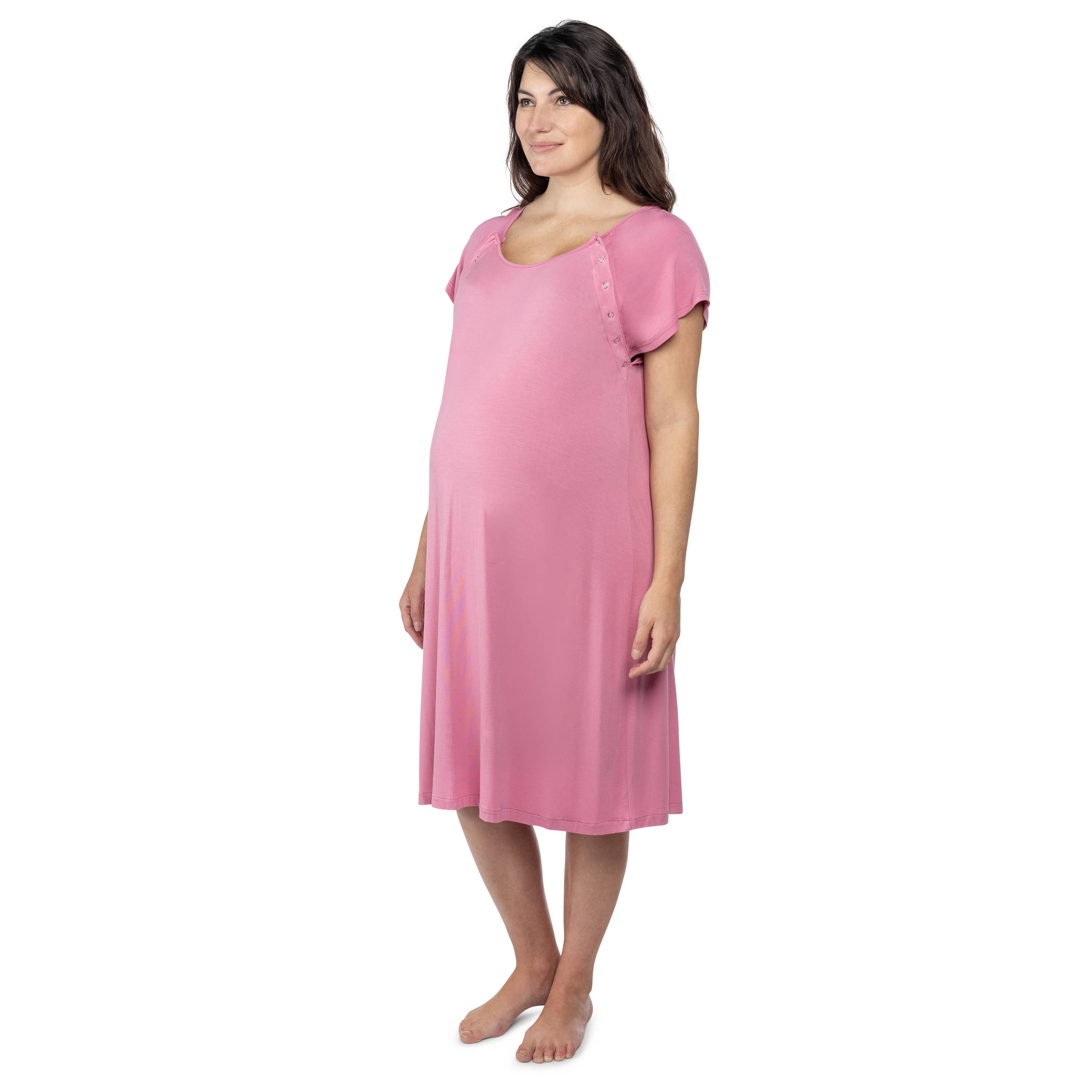 Eleanora Bamboo Maternity & Nursing Dress | Navy Heather - Kindred Bravely