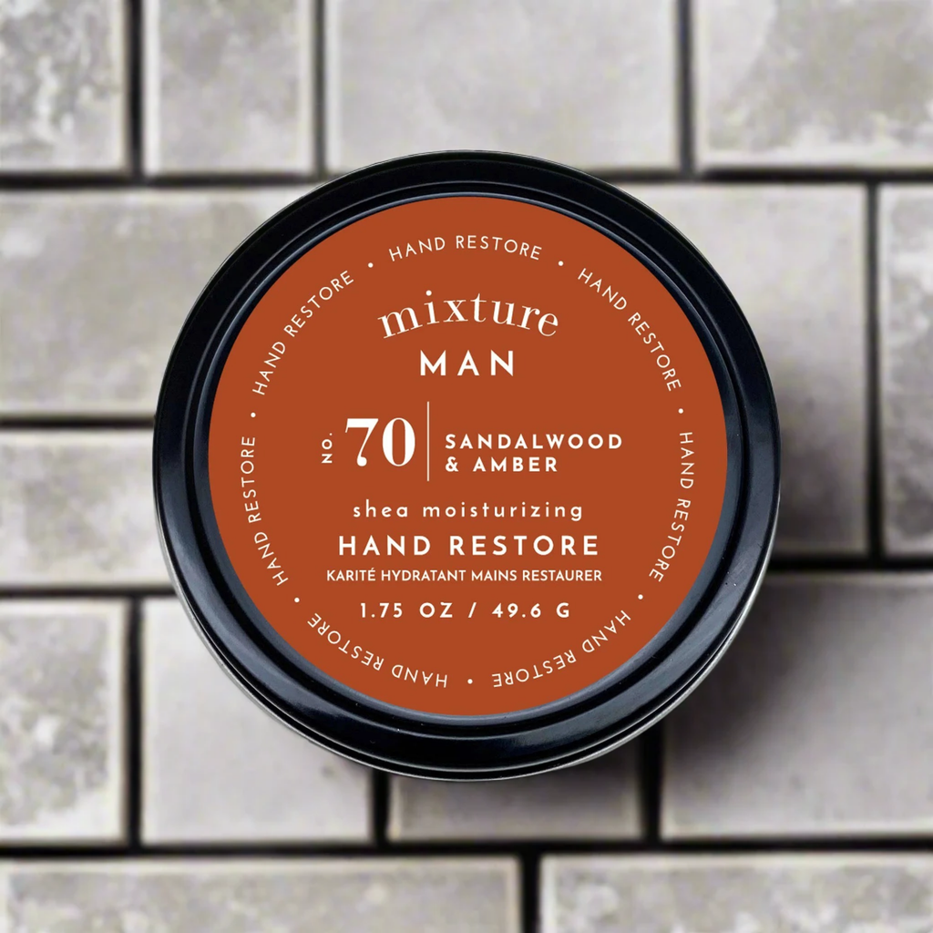 Hand restore product by Mixture Man on a tiled background