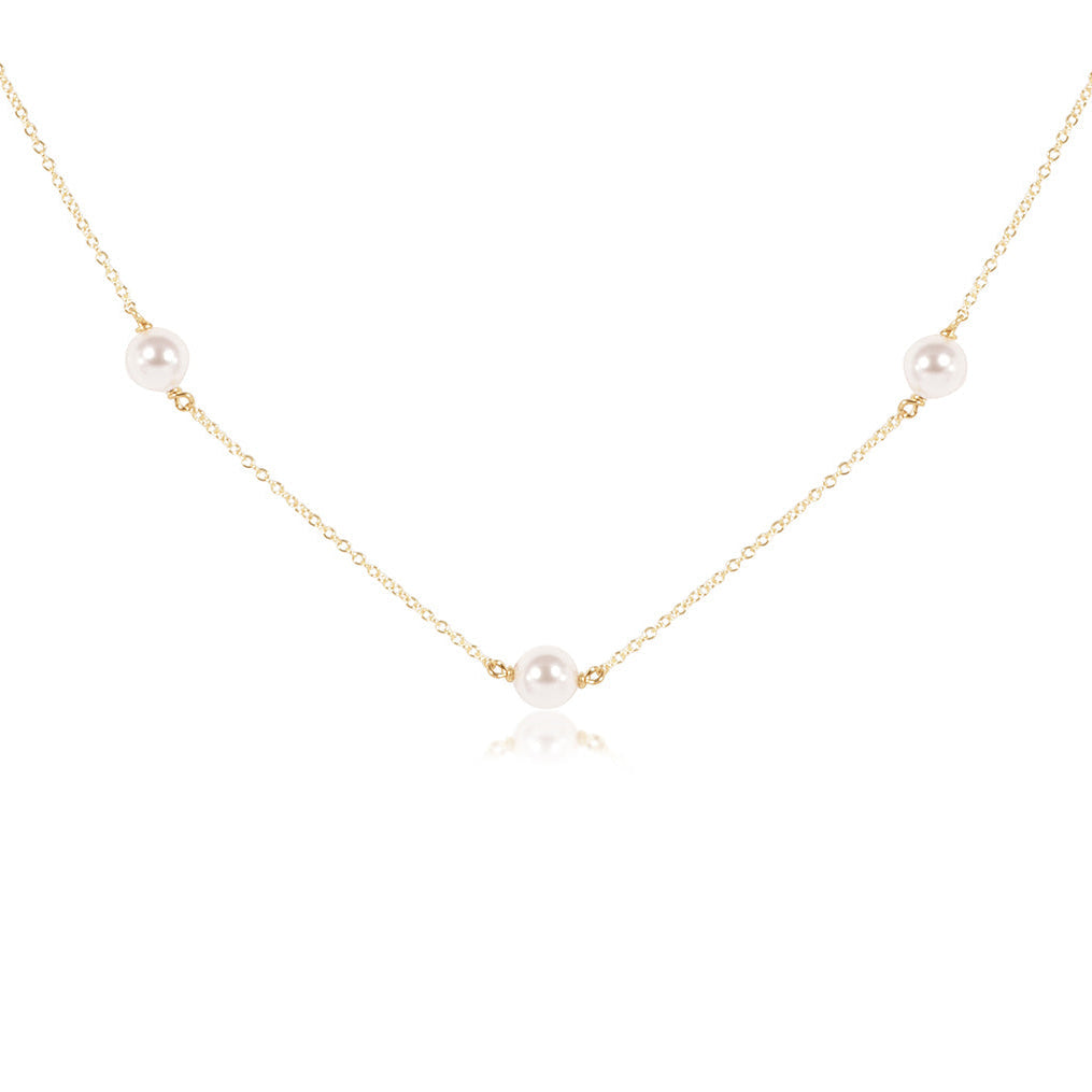 15in choker simplicity chain gold - pearl 6mm