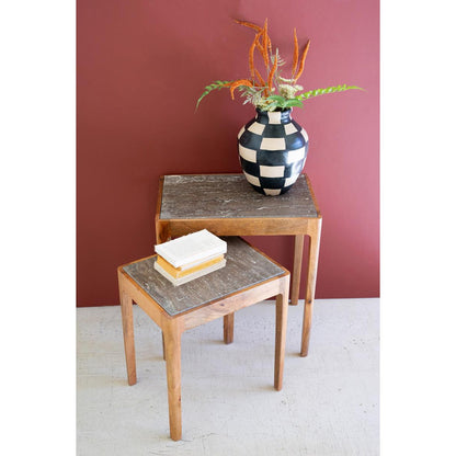 Acacia Wood Nesting Tables Kalalou