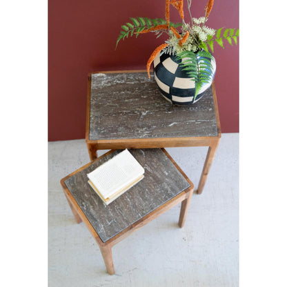 Acacia Wood Nesting Tables