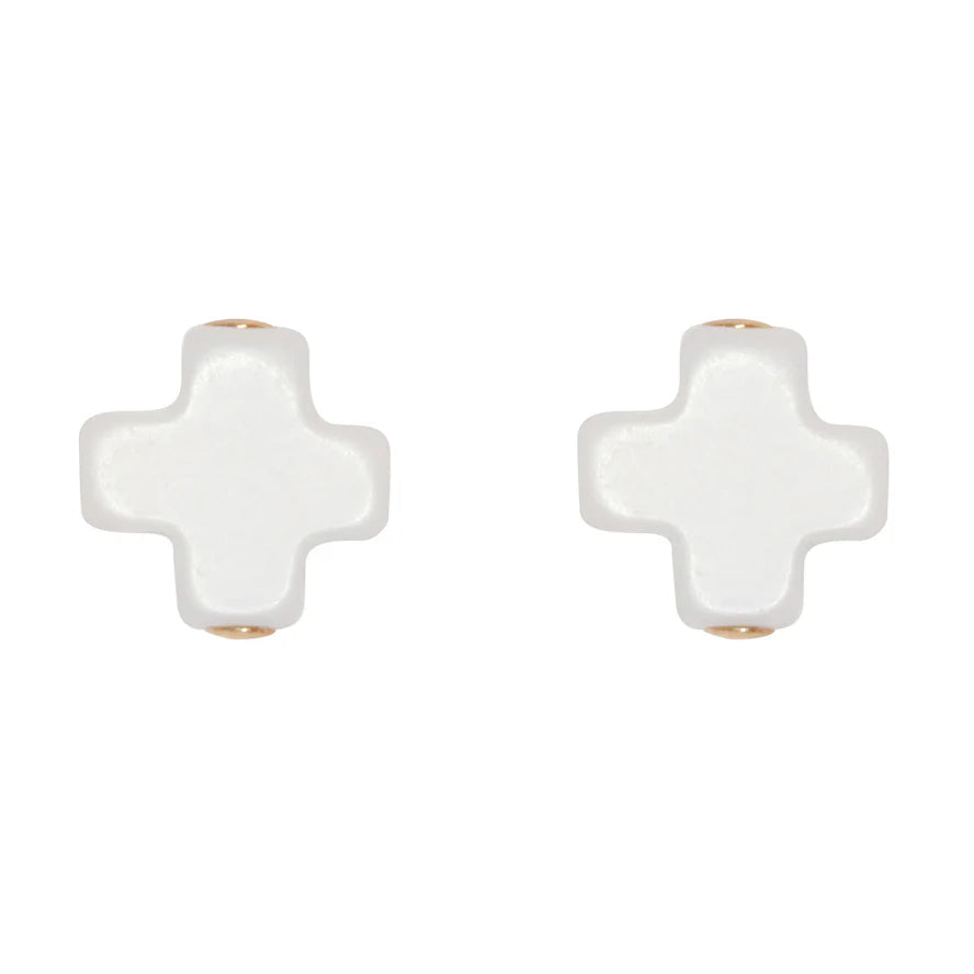 enewton signature cross stud, gold