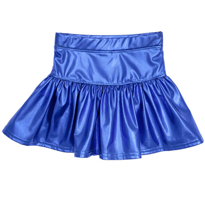 Slick Metallic Gathered Skort