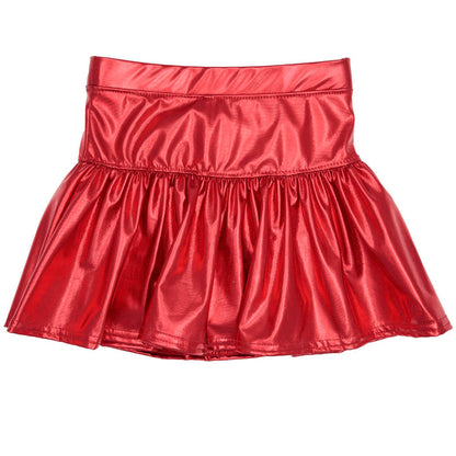 Slick Metallic Gathered Skort