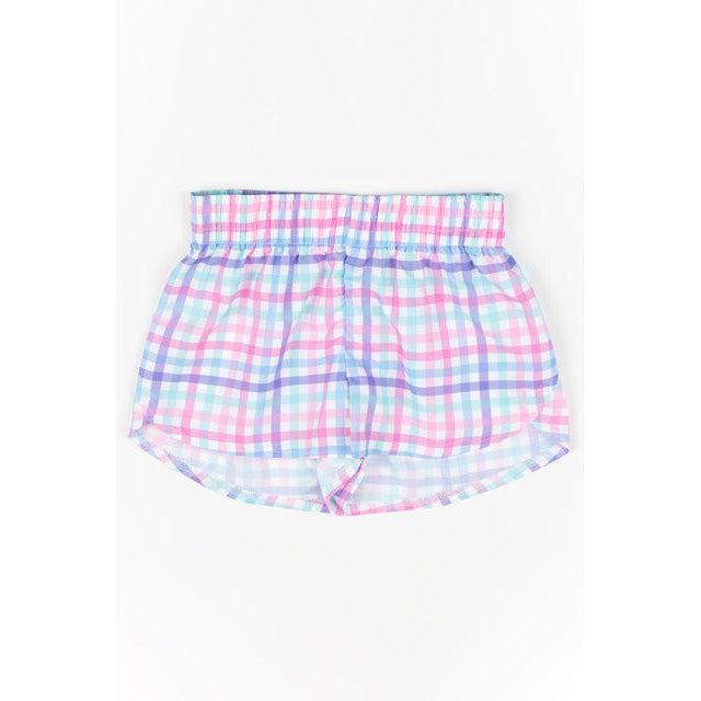 Steph Shorts, Plaid Blue Sky