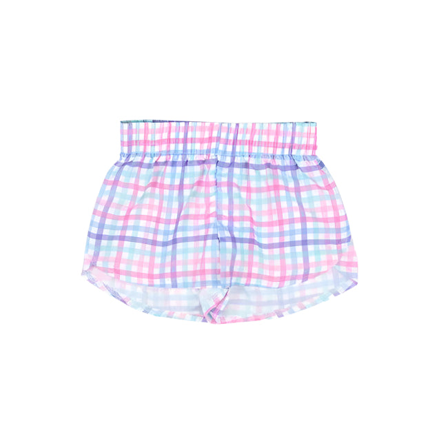 Steph Shorts, Plaid Blue Sky