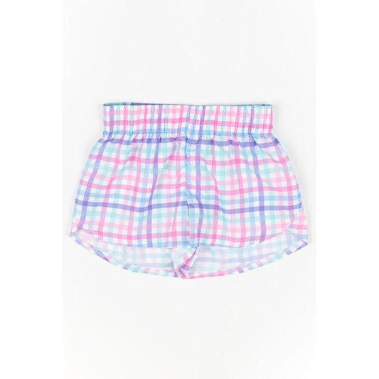 Steph Shorts, Plaid Blue Sky