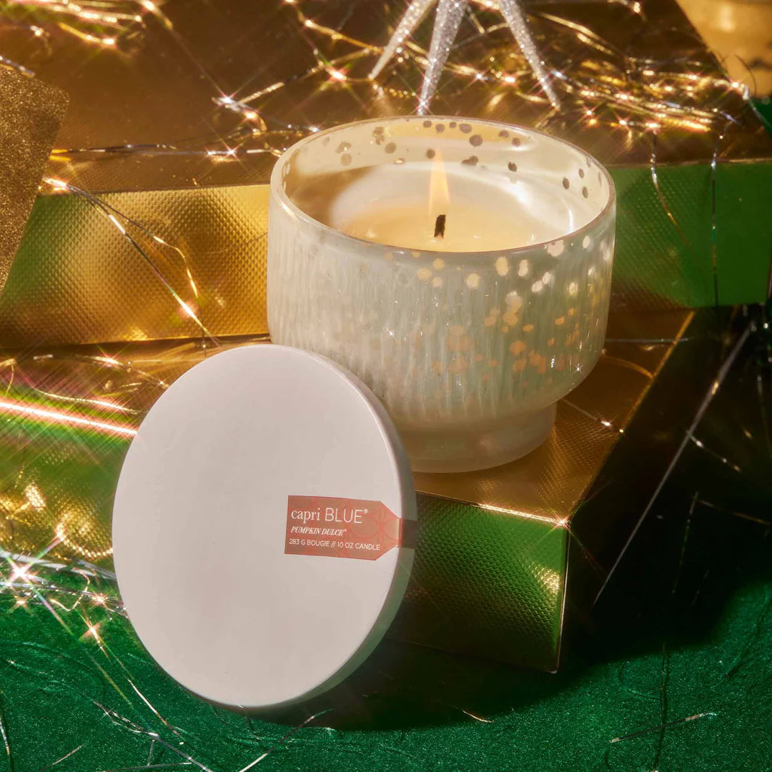 Pumpkin Dulce White Mercury Etched Inverted Jar, 10 oz