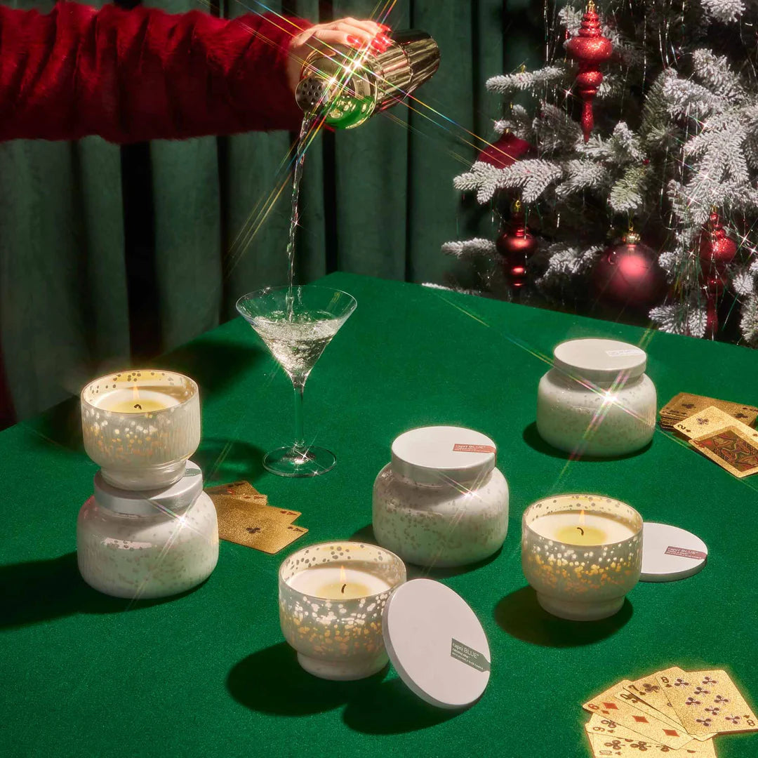 Pumpkin Dulce White Mercury Etched Inverted Jar, 10 oz