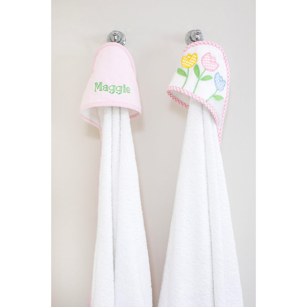 Tulip Applique Hooded Towel & Washcloth Set