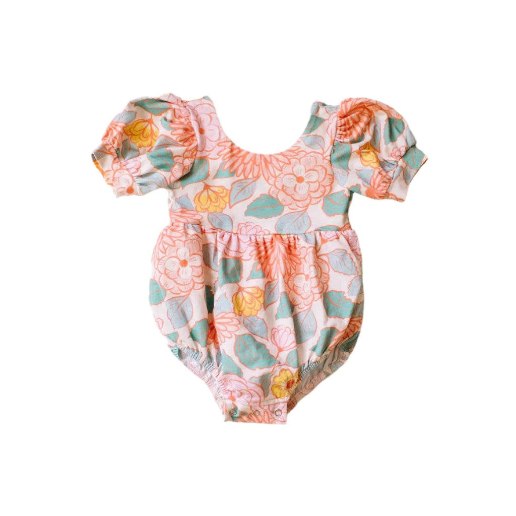 Ollie Jay Puff Baby Romper in Soft Floral