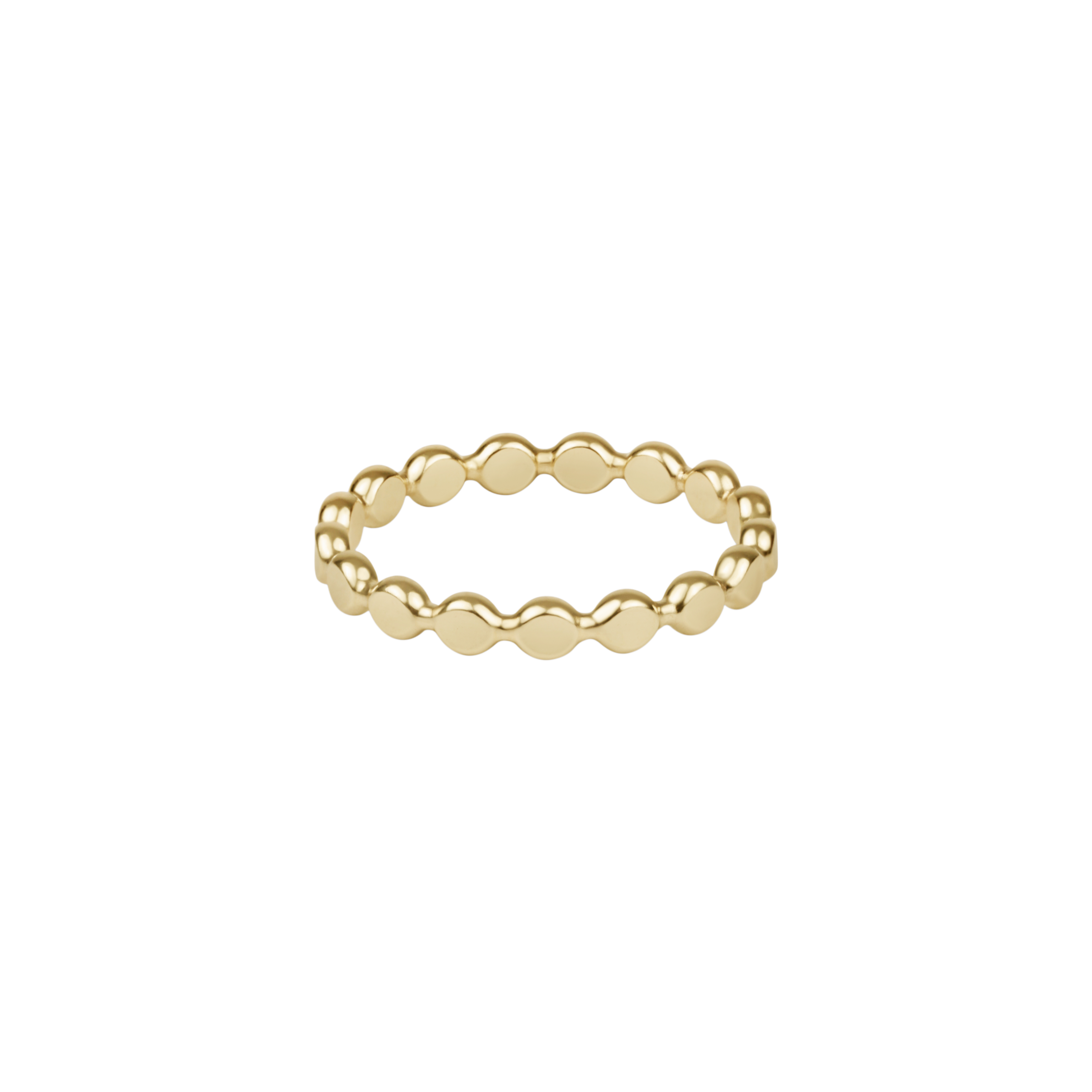 classic gold 2.5mm beaded disc ring