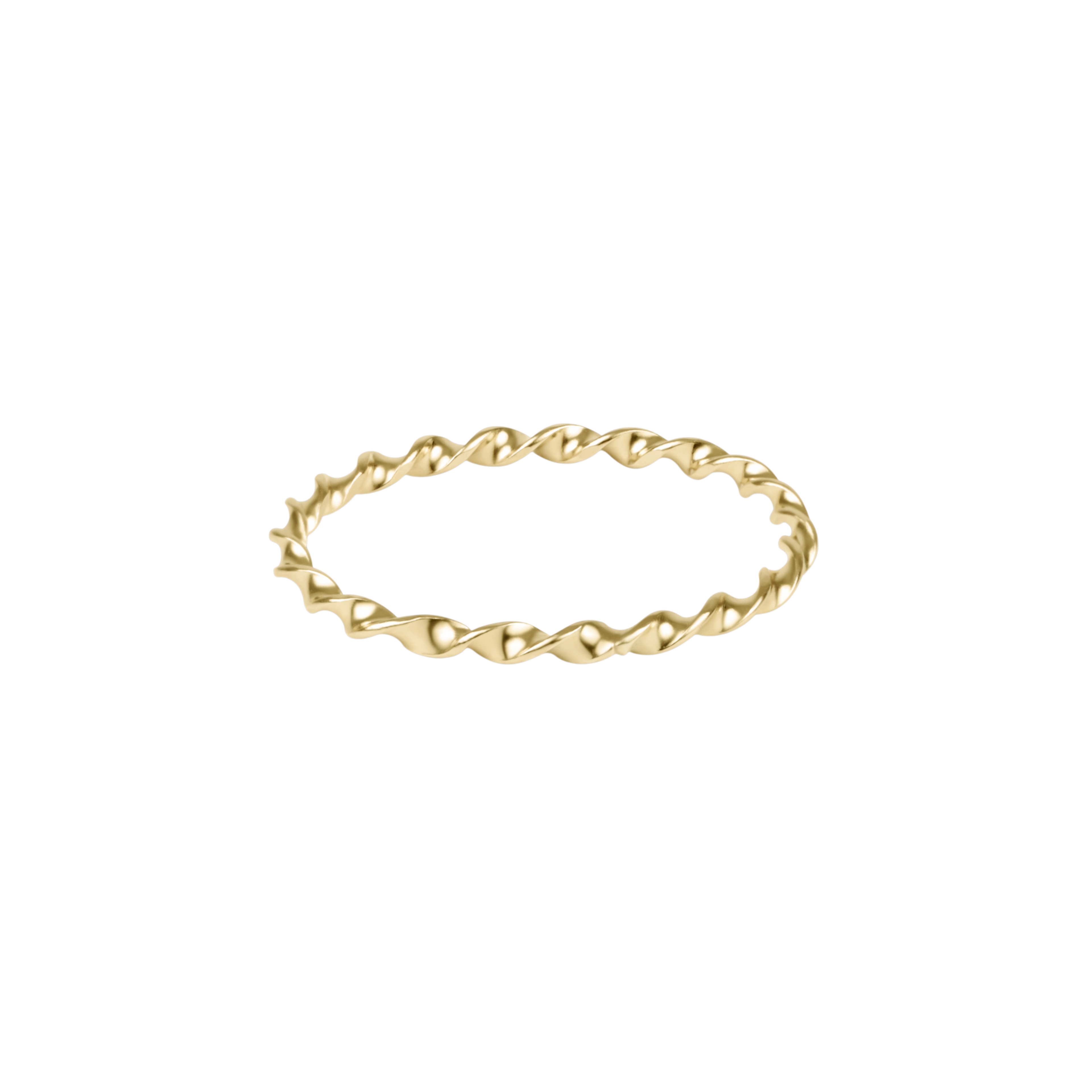 classic gold twisted thin band ring