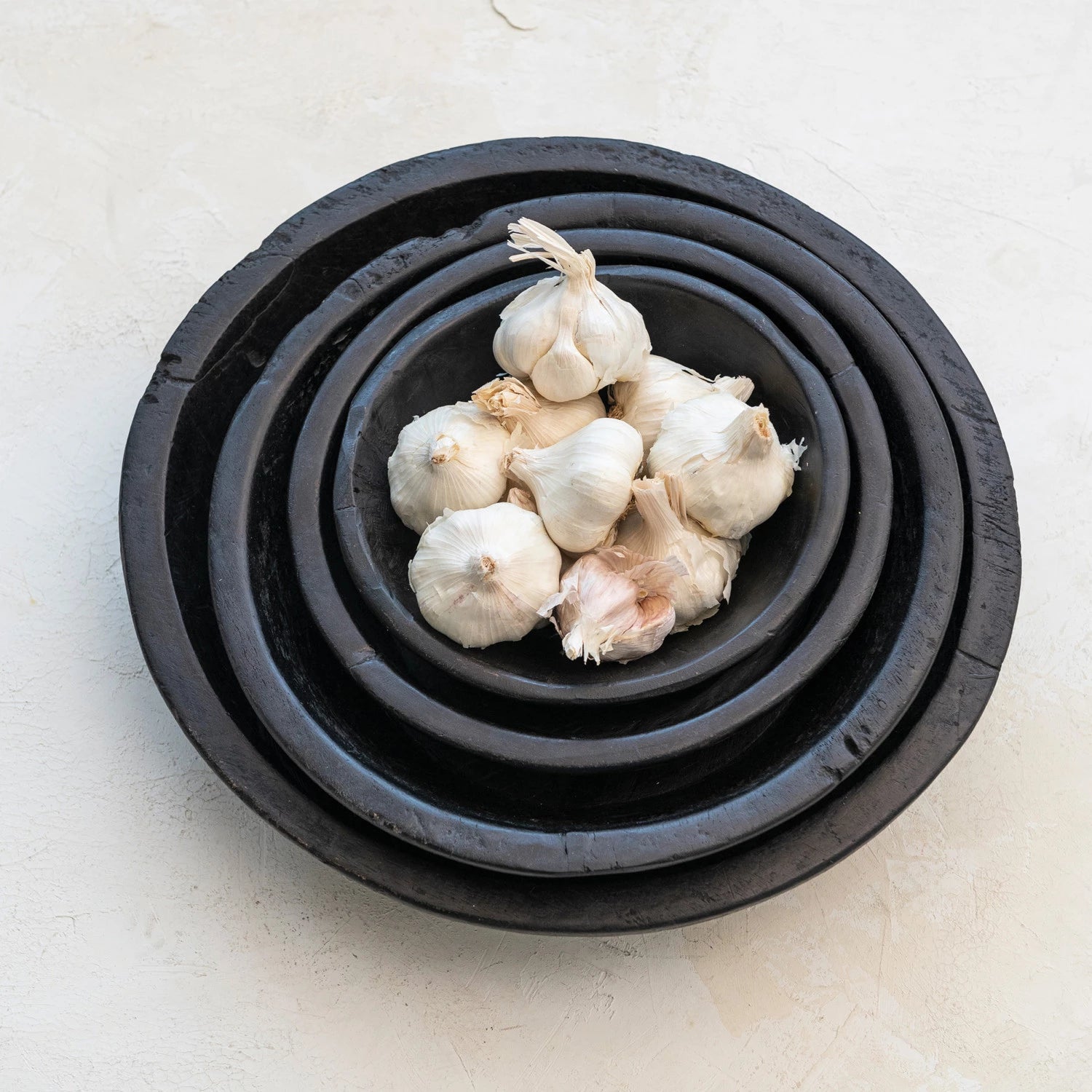 Round Decorative Reclaimed Wood Vintage Reproduction Bowls