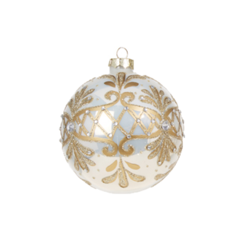 White and Gold Embellished Ornament