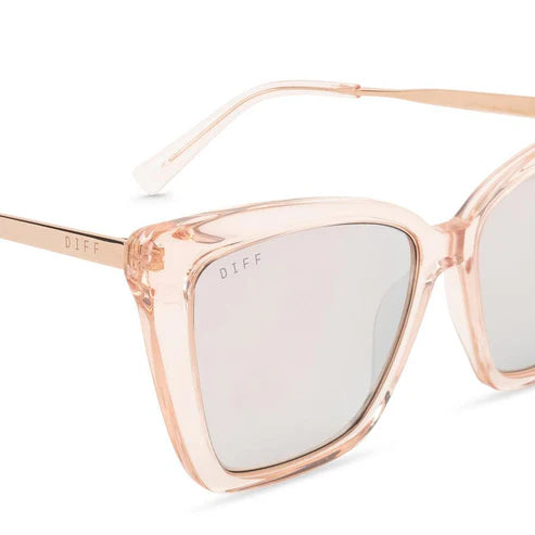 Diff Eyewear Becky IV Cream Tortoise with Pink Mirror Lens