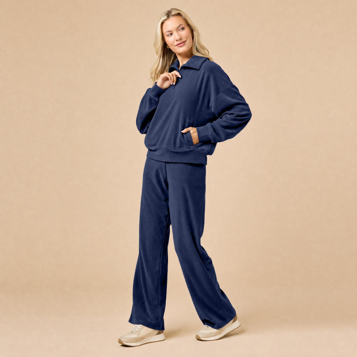 Serenity 1/4 Zip with Wide Pant in Midnight