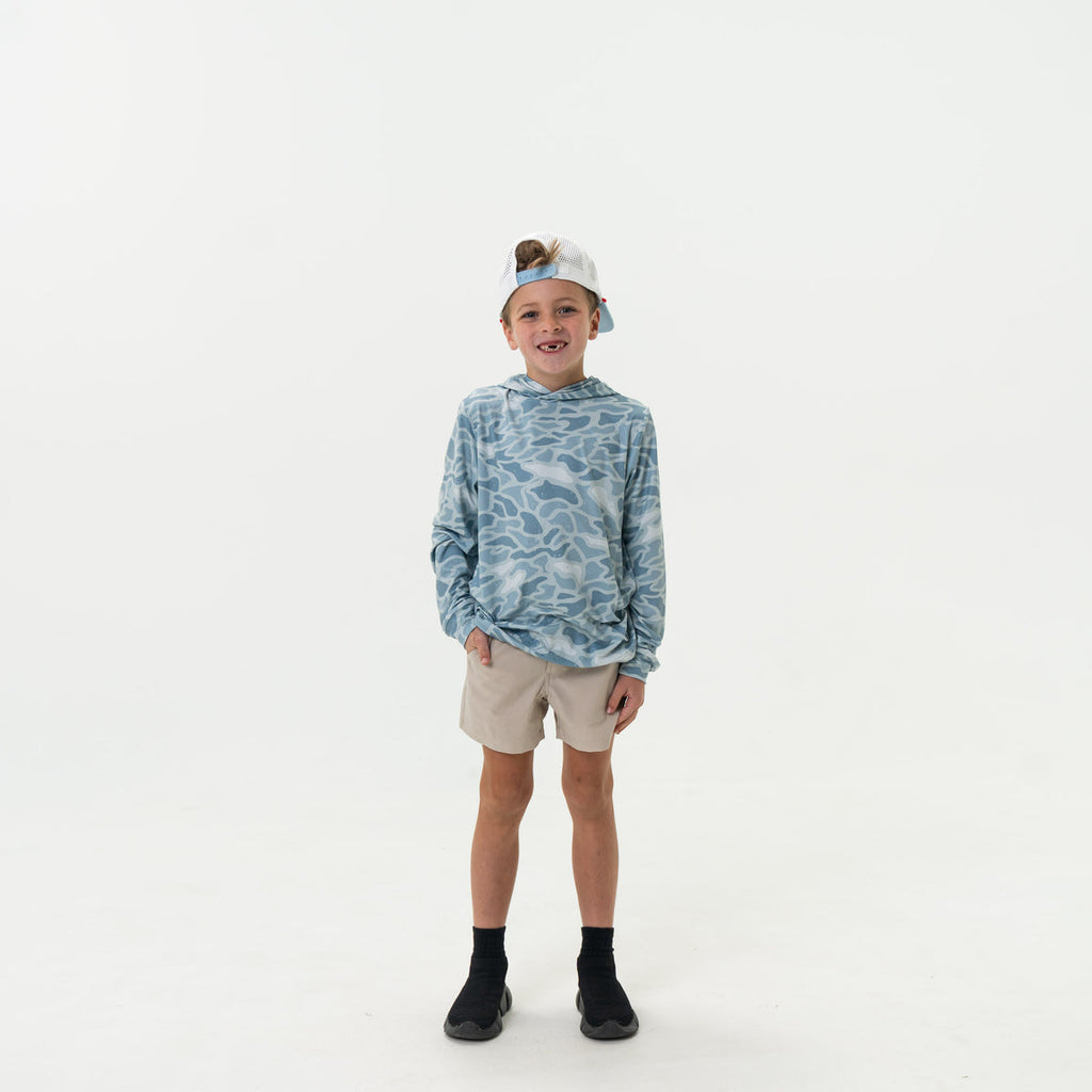 Burlebo Youth Performance Hoodie In Seaside Camo