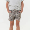 Classic Deer Camo Grey Liner Burlebo Youth Everyday Shorts